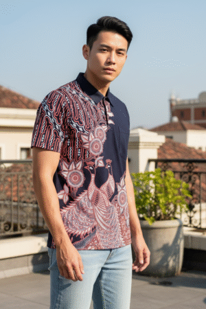 Batik Merak Putih (Kerah)