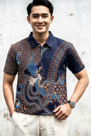 Batik Ragam Biru (Kerah)